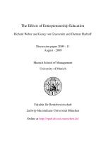 The Effects of Entrepreneurship Education