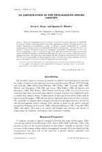 AN AMPLIFICATION OF THE PHYLOGENETIC SPECIES CONCEPT