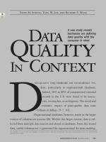 Data Quality in Context