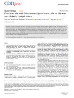 Exosomes derived from mesenchymal stem cells in diabetes and diabetic complications