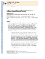 Insights into the regulation of protein abundance from proteomic and transcriptomic analyses