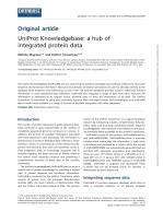 UniProt Knowledgebase: a hub of integrated protein data