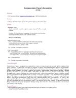 Fundamentals of Speech Recognition