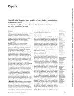 Confidential inquiry into quality of care before admission to intensive care