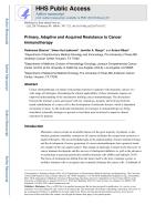 Primary, Adaptive and Acquired Resistance to Cancer Immunotherapy