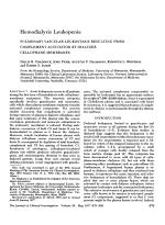 Hemodialysis Leukopenia PULMONARY VASCULAR LEUKOSTASIS RESULTING FROM COMPLEMENT ACTIVATION BY DIALYZER CELLOPHANE MEMBRANES