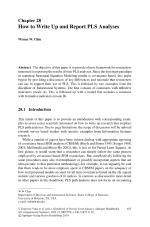 How to Write Up and Report PLS Analyses