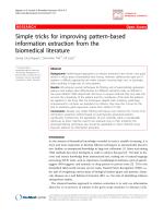 Simple tricks for improving pattern-based information extraction from the biomedical literature