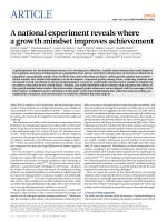 A national experiment reveals where a growth mindset improves achievement