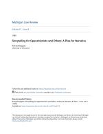 Storytelling for Oppositionists and Others: A Plea for Narrative