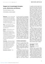 Stepped care in psychological therapies: access, effectiveness and efficiency Narrative literature review