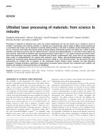 Ultrafast laser processing of materials: from science to industry