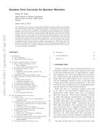 Quantum Error Correction for Quantum Memories