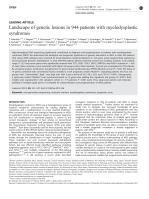 Landscape of genetic lesions in 944 patients with myelodysplastic syndromes