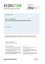 Wende der Subventionspolitik des Bundes