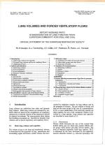LUNG VOLUMES AND FORCED VENTILATORY FLOWS REPORT WORKING PARTY STANDARDIZATION OF LUNG FUNCTION TESTS EUROPEAN COMMUNITY FOR STEEL AND COAL OFFICIAL STATEMENT OF THE EUROPEAN RESPIRATORY SOCIETY