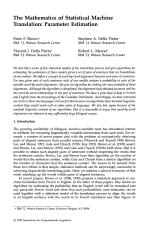 The Mathematics of Statistical Machine Translation: Parameter Estimation