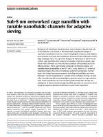 Sub-8 nm networked cage nanofilm with tunable nanofluidic channels for adaptive sieving
