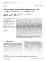 Materials genome engineering accelerates the research and development of organic and perovskite photovoltaics
