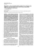 Magainins, a class of antimicrobial peptides from Xenopus skin: Isolation, characterization of two active forms, and partial cDNA sequence of a precursor