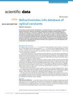 Refractiveindex.info database of optical constants