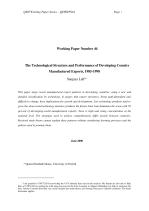 The Technological Structure and Performance of Developing Country Manufactured Exports, 1985-1998