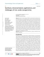 Synthesis, characterization, applications, and challenges of iron oxide nanoparticles