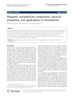 Magnetic nanoparticles: preparation, physical properties, and applications in biomedicine