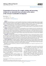 Organization of processes for complex mining and processing of mineral raw materials from coal mines in the context of the concept of sustainable development