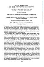 TRIGLYCERIDE FATS IN HUMAN NUTRITION