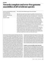Towards complete and error-free genome assemblies of all vertebrate species