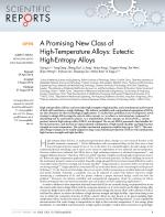 A Promising New Class of High-Temperature Alloys: Eutectic High-Entropy Alloys