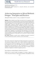 Achieving Integration in Mixed Methods Designs—Principles and Practices