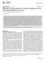Regulation of cargo selection in exosome biogenesis and its biomedical applications in cancer