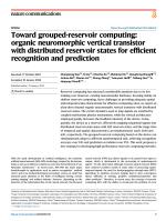 Toward grouped-reservoir computing: organic neuromorphic vertical transistor with distributed reservoir states for efficient recognition and prediction