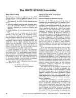 The FINITE STRING Newsletter