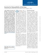 Exercise for Osteoarthritis of the Knee