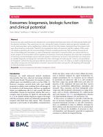 Exosomes: biogenesis, biologic function and clinical potential
