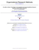From Micro to Meso: Critical Steps in Conceptualizing and Conducting Multilevel Research