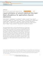 Liquid exfoliation of solvent-stabilized few-layer black phosphorus for applications beyond electronics