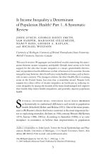 Is Income Inequality a Determinant of Population Health? Part 1. A Systematic Review