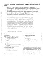 Colloquium: Phononics: Manipulating heat flow with electronic analogs and beyond