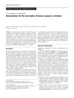 Nomenclature for the description of human sequence variations