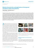 Material characteristics and applications of transparent amorphous oxide semiconductors