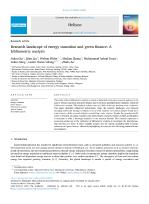 Research landscape of energy transition and green finance: A bibliometric analysis