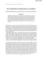 Does Algorithmic Trading Improve Liquidity?