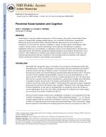 Perceived Social Isolation and Cognition