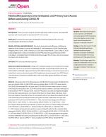 Telehealth Expansion, Internet Speed, and Primary Care Access Before and During COVID-19