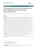The grounded psychometric development and initial validation of the Health Literacy Questionnaire (HLQ)