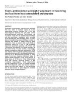 Toxin–antitoxin loci are highly abundant in free-living but lost from host-associated prokaryotes